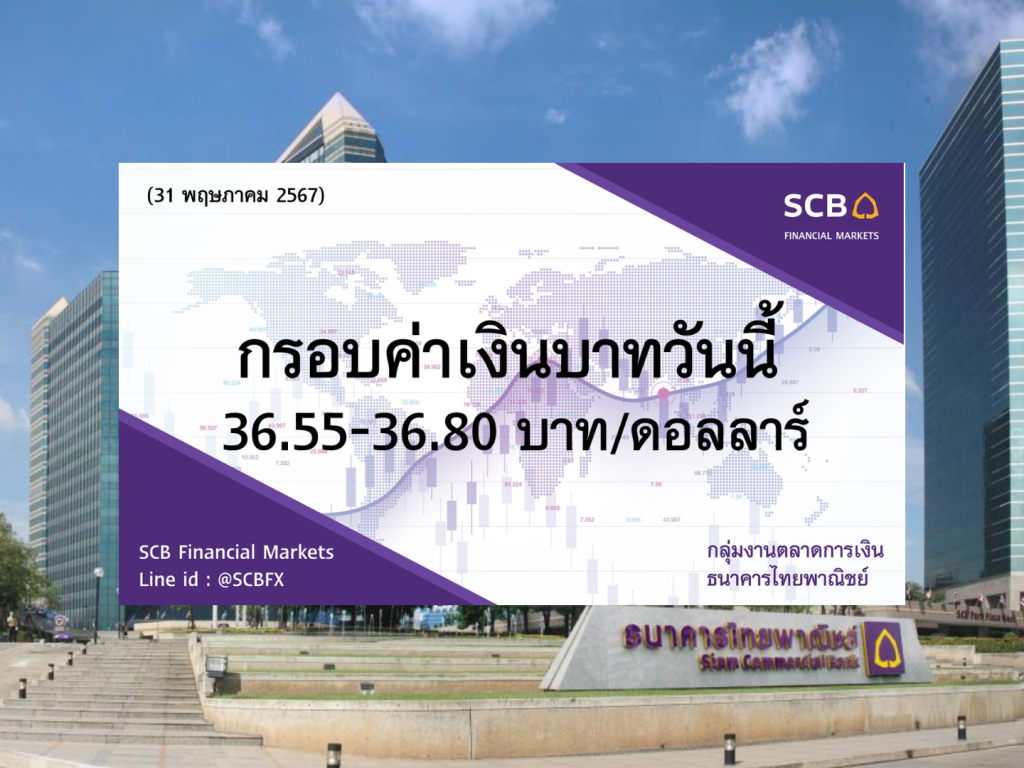 ธนาคารไทยพาณิชย์ ค่าเงินบาทประจำวันที่ 31 พ.ค. 2567