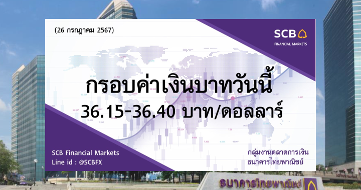 ธนาคารไทยพาณิชย์ ค่าเงินบาทประจำวันที่ 26 ก.ค. 2567