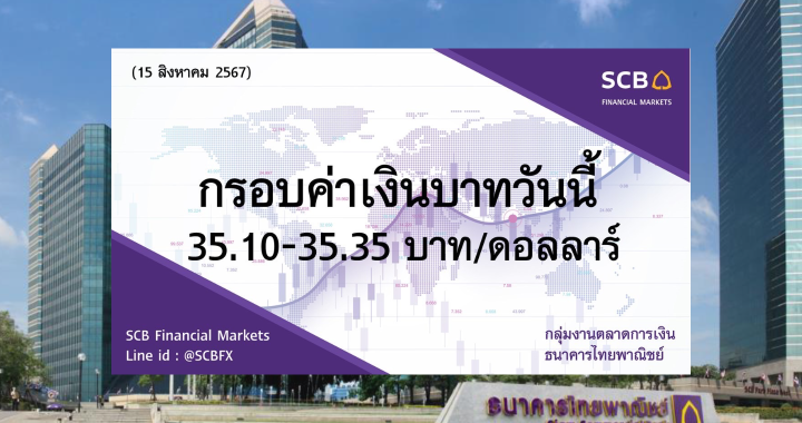 ธนาคารไทยพาณิชย์ ค่าเงินบาทประจำวันที่ 15 ส.ค. 2567