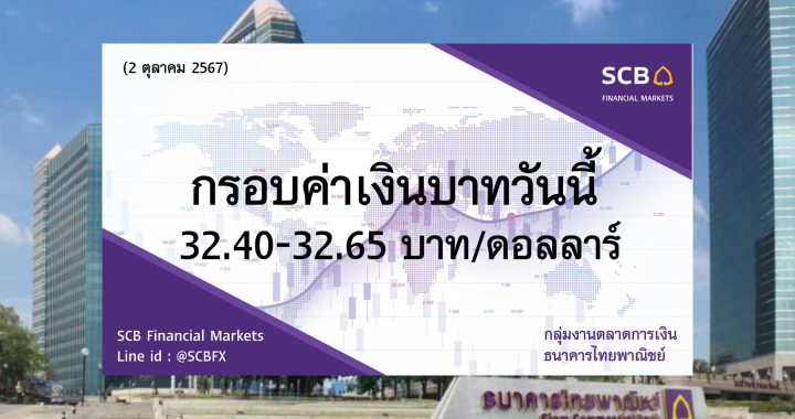 ธนาคารไทยพาณิชย์ ค่าเงินบาทประจำวันที่ 2 ต.ค. 2567