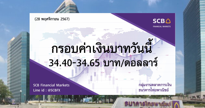 ธนาคารไทยพาณิชย์ ค่าเงินบาทประจำวันที่ 28 พ.ย. 2567