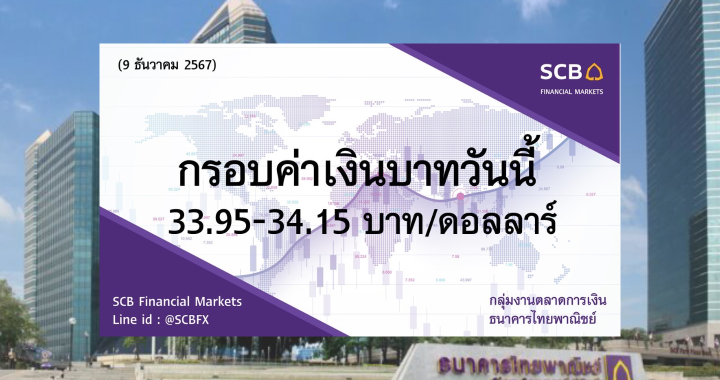 ธนาคารไทยพาณิชย์ ค่าเงินบาทประจำวันที่ 9 ธ.ค. 2567