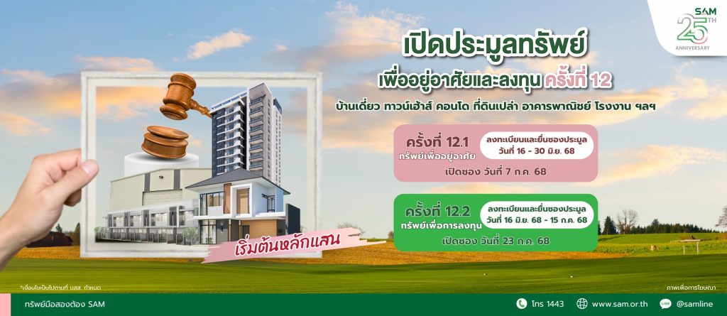 SAM จัดประมูลครั้งใหญ่ ทรัพย์ NPA กว่า 500 ล้านบาท