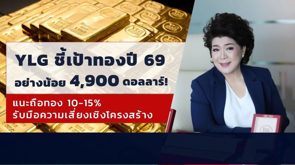YLG แนะนำลงทุนทองคำปี 69 หลังพุ่งแรง 4,600 เหรียญสหรัฐฯ