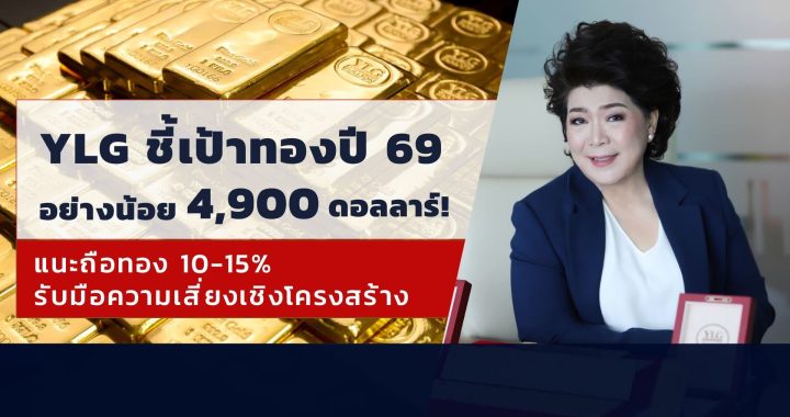 YLG แนะนำลงทุนทองคำปี 69 หลังพุ่งแรง 4,600 เหรียญสหรัฐฯ
