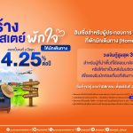 ธอส. ออกสินเชื่อ Homestay–Home Lodge ดอกเบี้ยคงที่ 4.25% 2 ปีแรก 